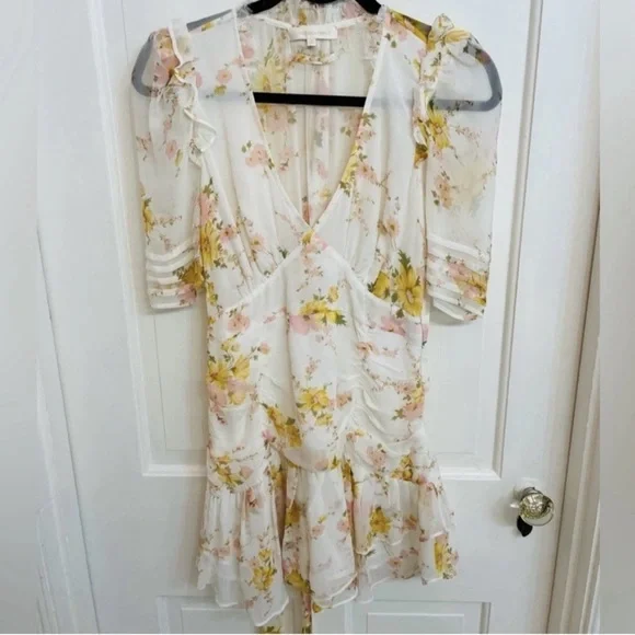 Loveshackfancy Arlo Mini Dress Sunshine Yellow Silk Size US 2 / XS - Picture 5 of 5